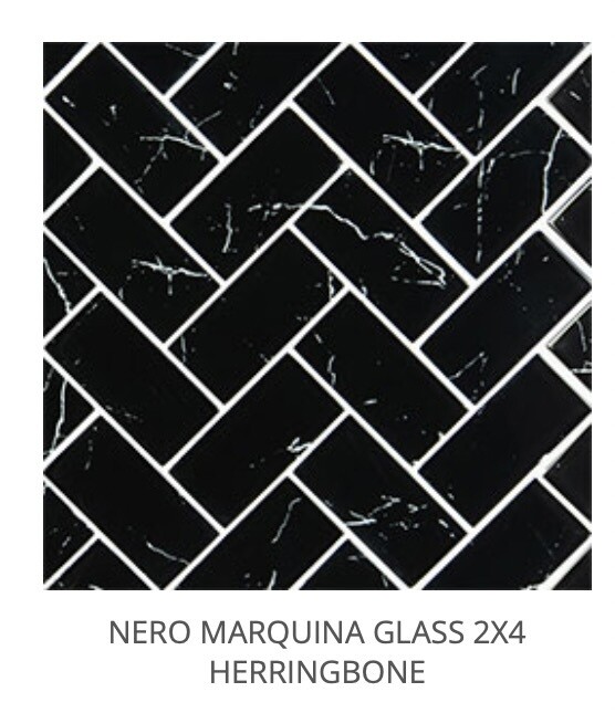 Nero Marquina Herringbone Mosaic (MSI) $18.88 SQFT