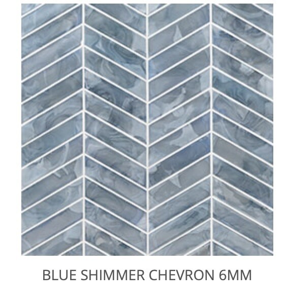 Blue Shimmer Chevron Mosaic (MSI) $35.52 SQFT