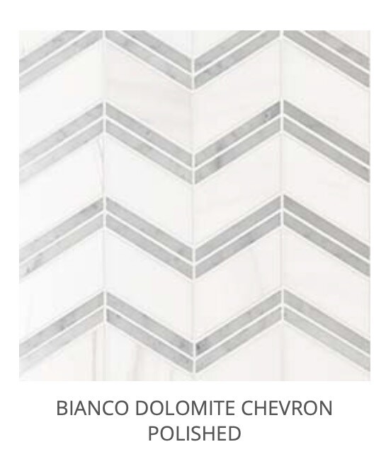 Bianco Dolomite Chevron Mosaic (MSI) $28.87 SQFT