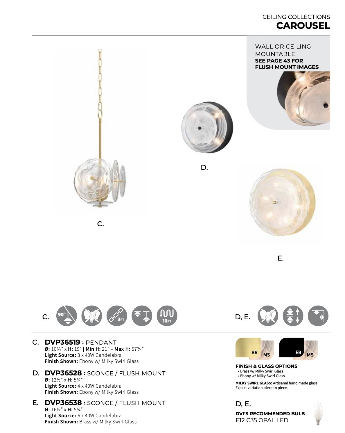 Carousel Scone/Flush Mount - DVP36538