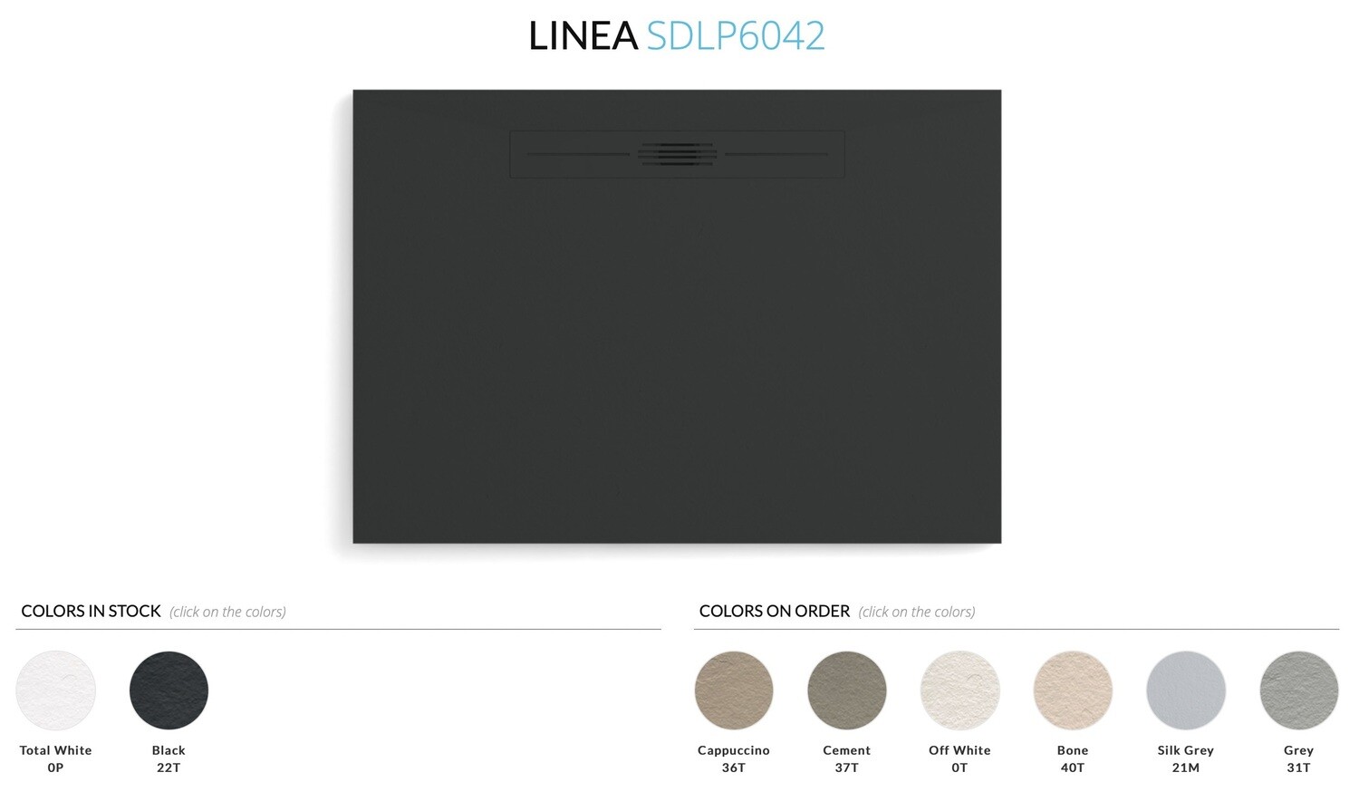 Fiora Linea Series 60x42 - available in black, total white, cappuccino &amp; cement