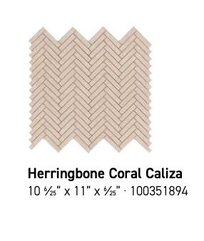 Herringbone Coral Caliza 10x11 (PO) sold by the piece