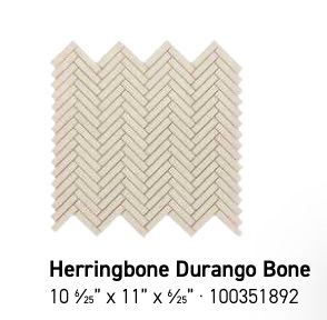 Herringbone Durango Bone 10x11 (PO) - $51.95 per piece