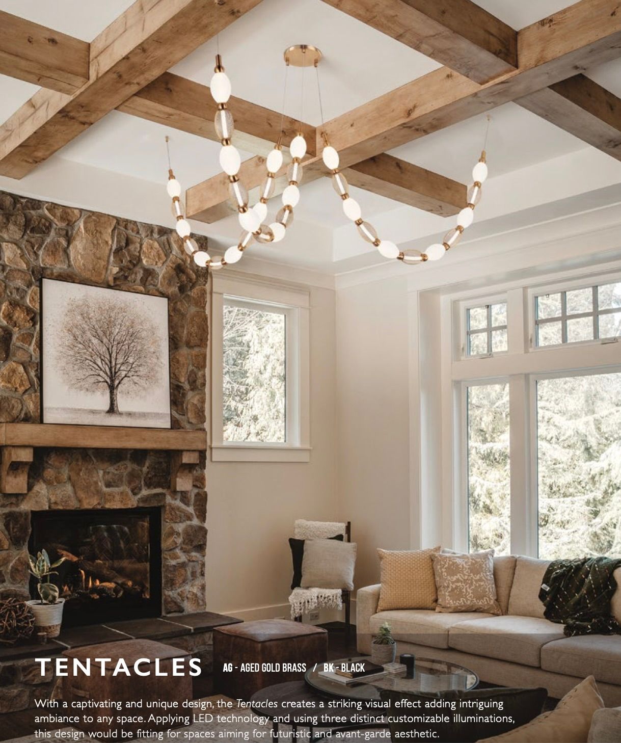Tentacles Chandelier C37103AG/C37103BK