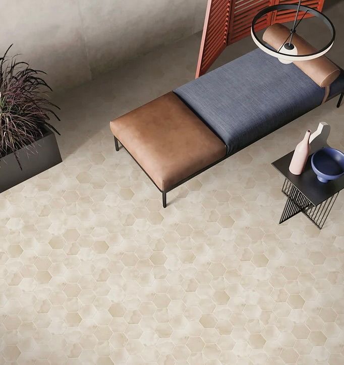 Upcycle Sand Dunes 3&quot; Hexagon Mosaic (GD) $19 SQFT