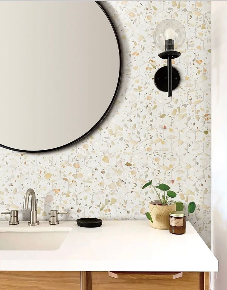 Allegro Biscotti 3&quot; Hexagon Terrazzo Mosaic (GD) $25.90 SQFT