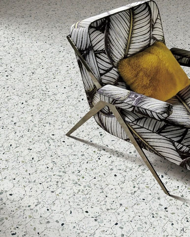 Allegro Menta 3&quot; Hexagon Terrazzo Mosaic (GD) $25.90 SQFT