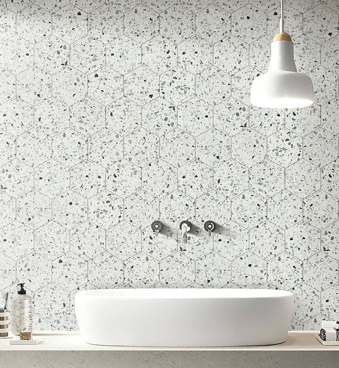 Allegro Menta 6&quot; Hexagon Terrazzo Mosaic (GD) $22.96/pc