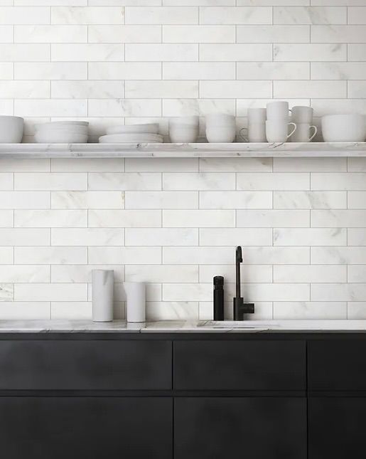 Valentino Bianco 3&quot;x12&quot; Marble Mosaic (GD) $5.30/pc