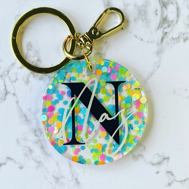 Confetti Keychain Custom Keychain Lovewhatudo
