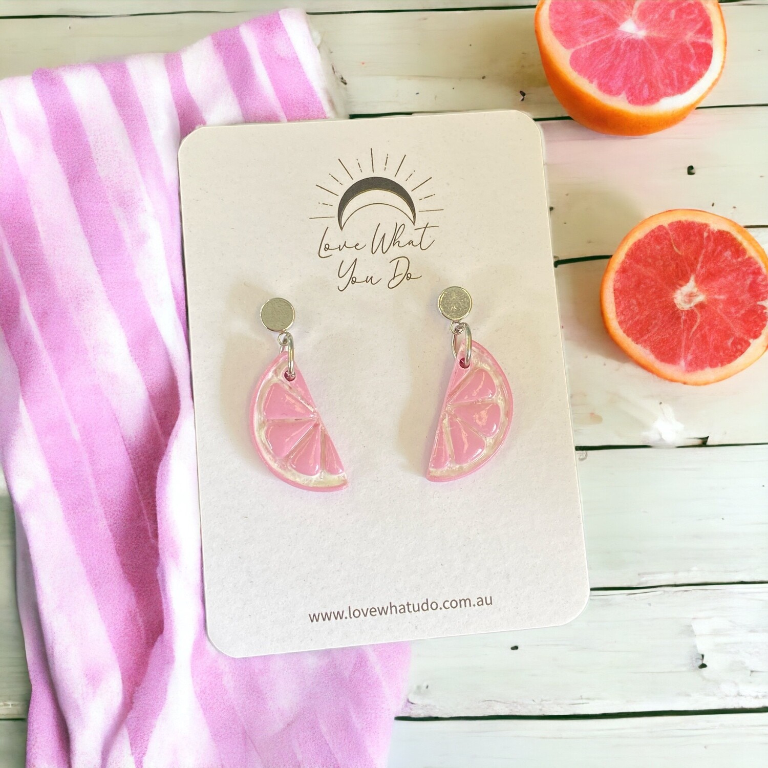 Pink Grapefruit Earrings