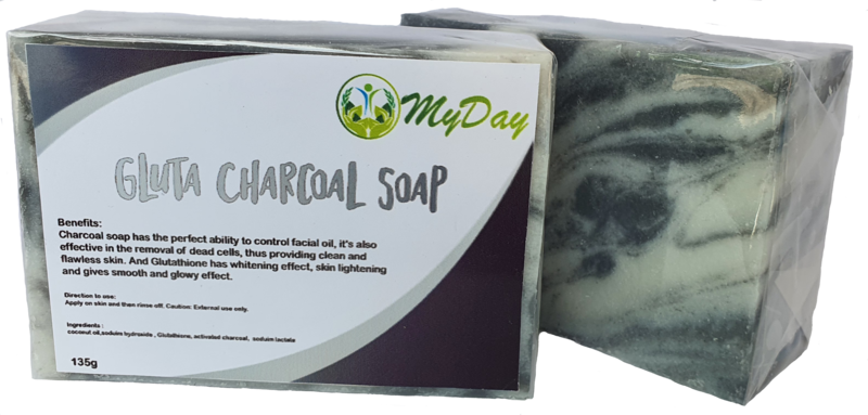 MyDay Whitening Gluta Charcoal Soap (pack of 3)