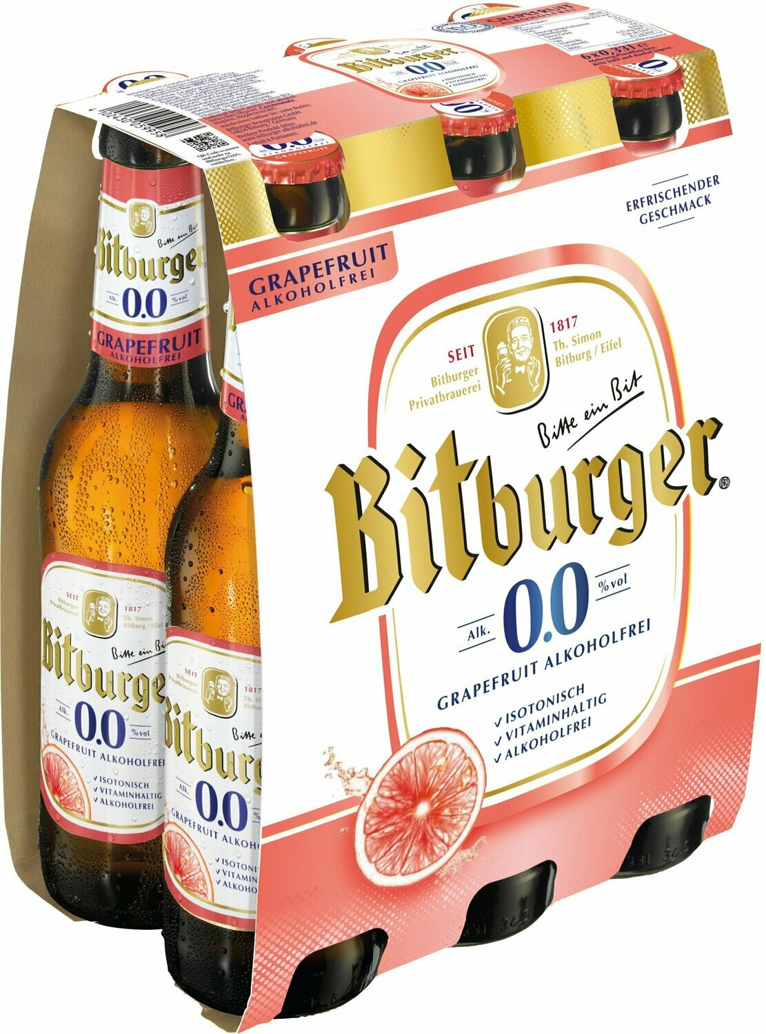 Bitburger Grapefruit 0,0 6er                    6 x 0,33 Ltr.