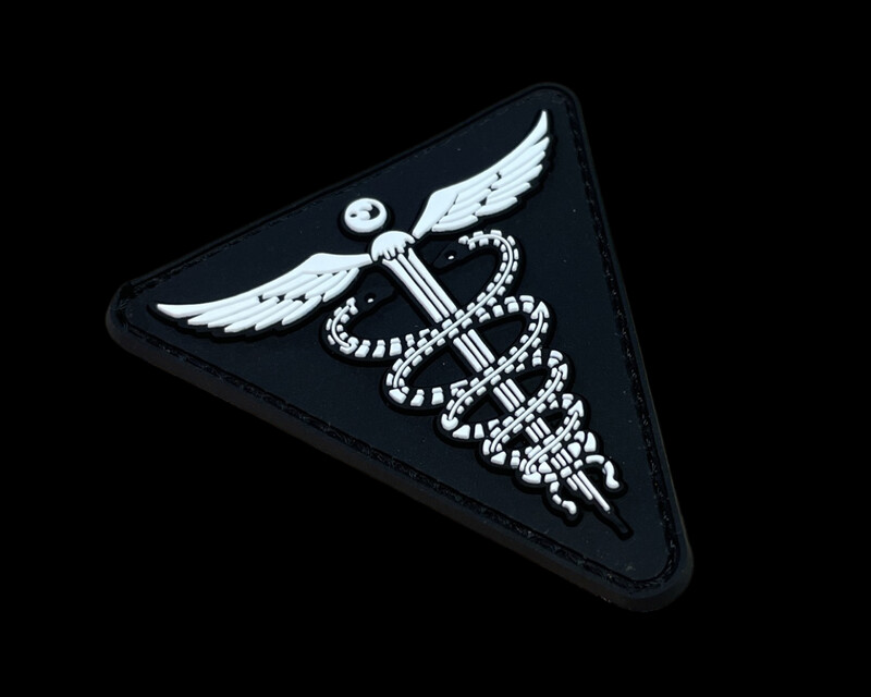  "Äskulap Stab" 3D PVC Patch - schwarz
