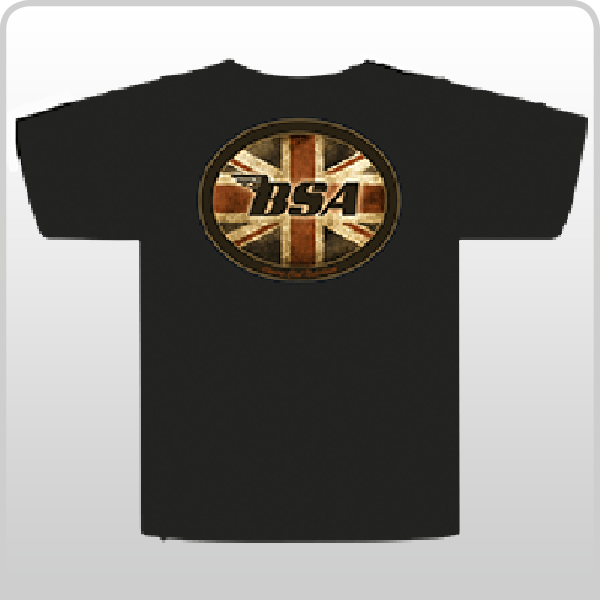 T-shirt met BSA logo op Engelse vlag voorzijde. Maat M