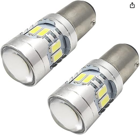 Led achterlicht/remlicht 5-24 volt (geen polariteit) witte diode met witte kentekenverlichting. BAY15D