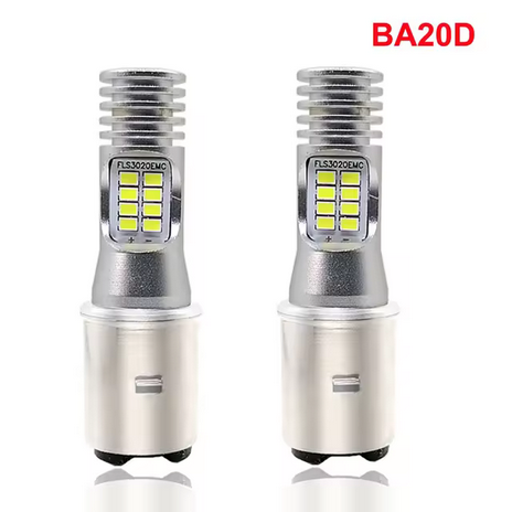 Led Koplamp BA20D 12v DC 60 Watt (geen polariteit) Wit 6000K.