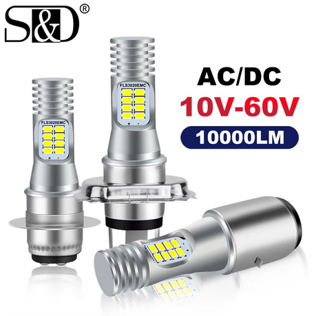 Led Koplamp H4 12v DC 60 Watt (geen polariteit) Wit 6000K.