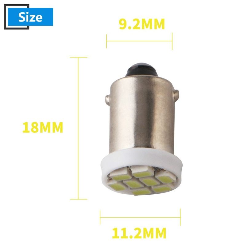 Led tellerlampje 6V (geen polariteit) Warm wit. Fitting BA9S.