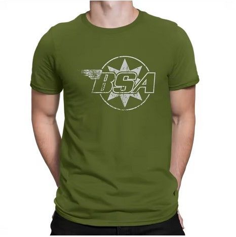 T-shirt met BSA Wing  Legergroen. MAAT L