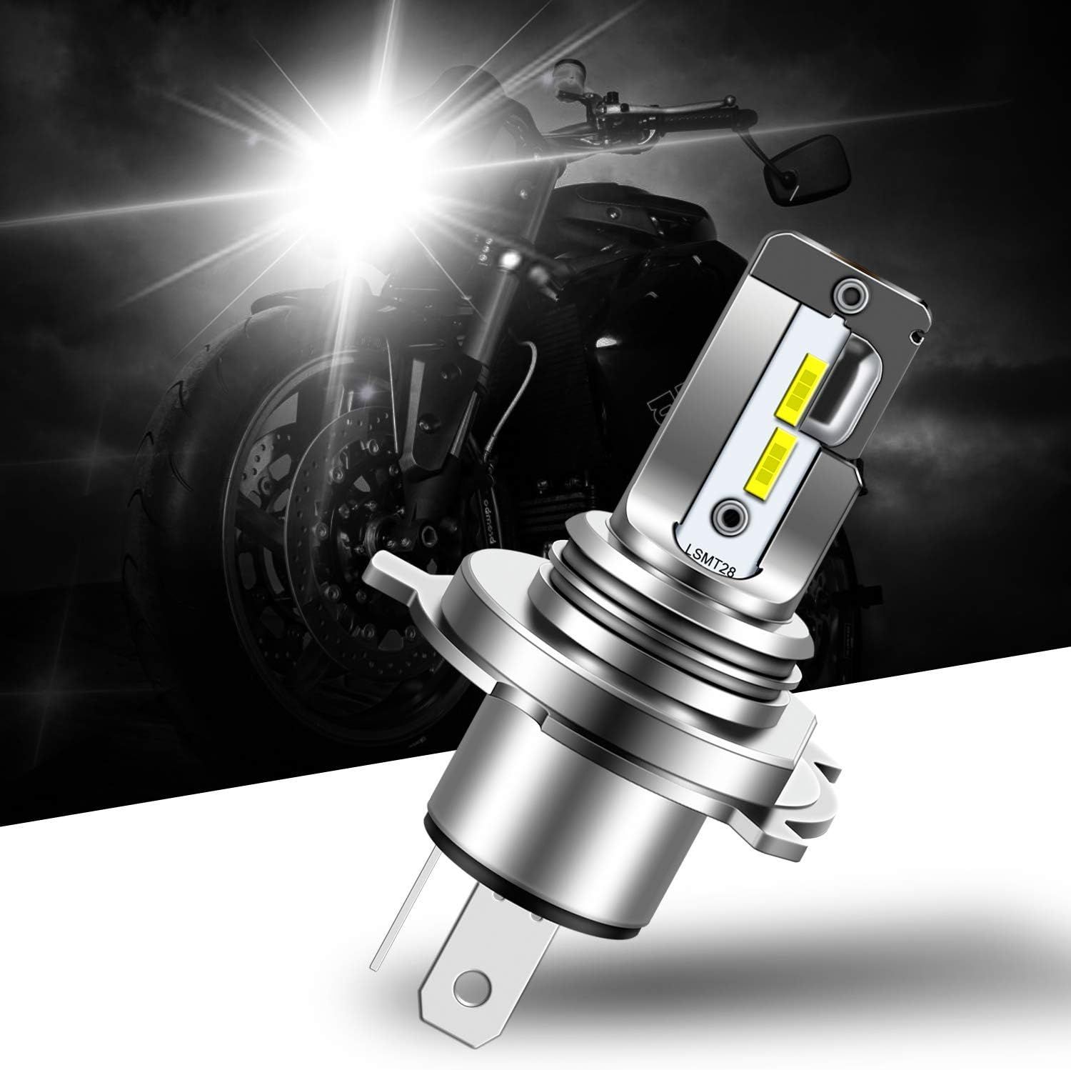 Led Koplamp H4 12v DC 60 Watt (geen polariteit) WARM WIT 4300K.