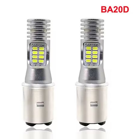 Led Koplamp BA20D 12v DC 60 Watt (geen polariteit) Wit 6000K.