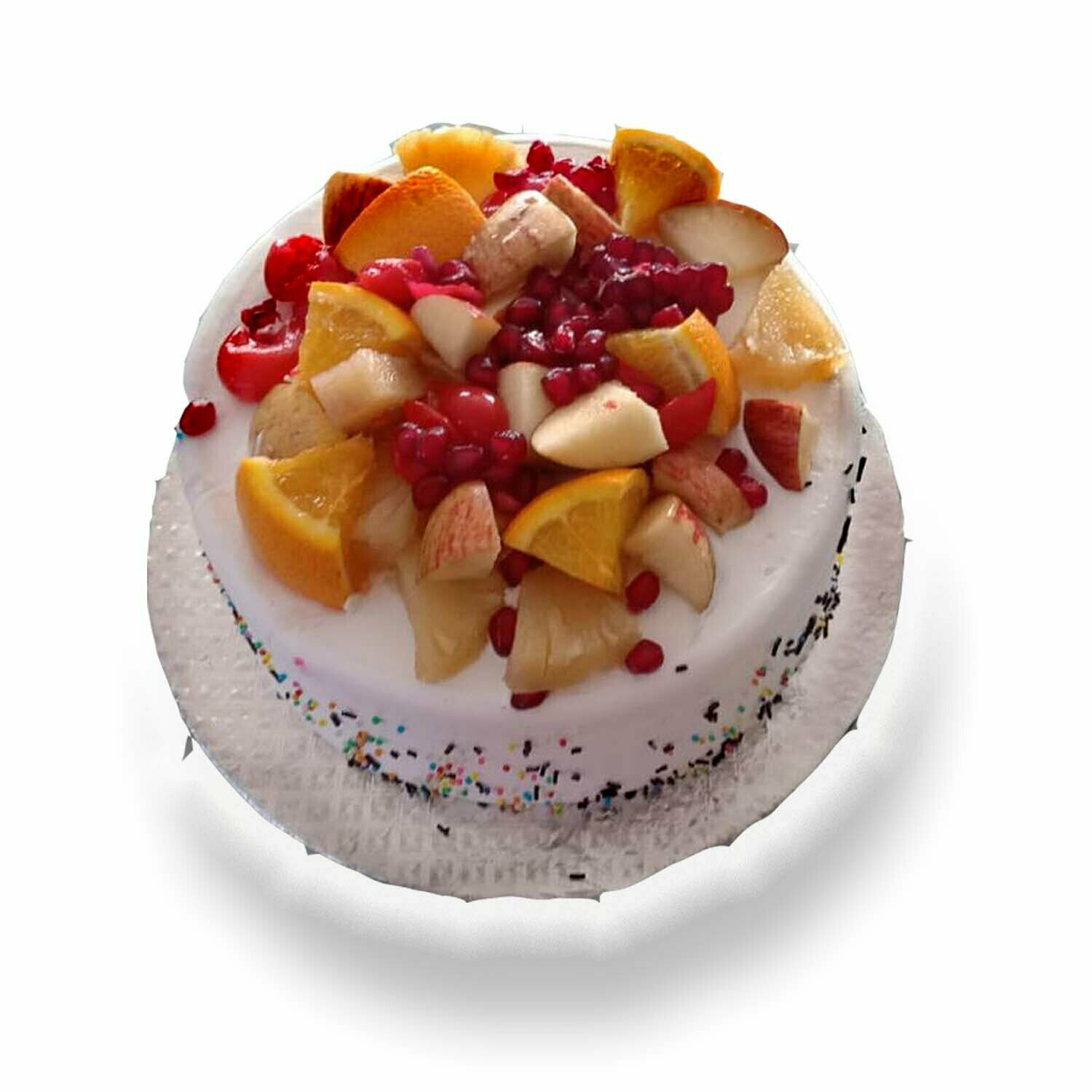 Fruit cake with exotic fruit toppings