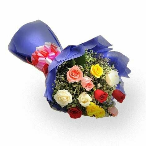 Beautiful hand bouquet of 24  mixed flowers
