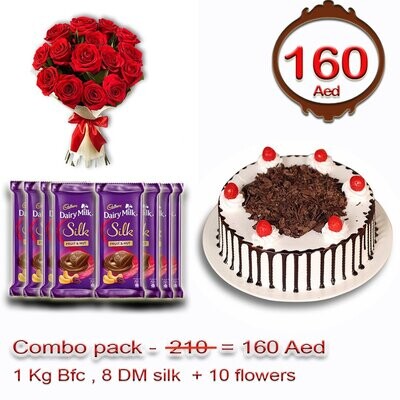 Combo - BFC cake , flowers bouquet and dairy milk silk bars Combo - BFC cake , flowers bouquet and dairy milk silk bars