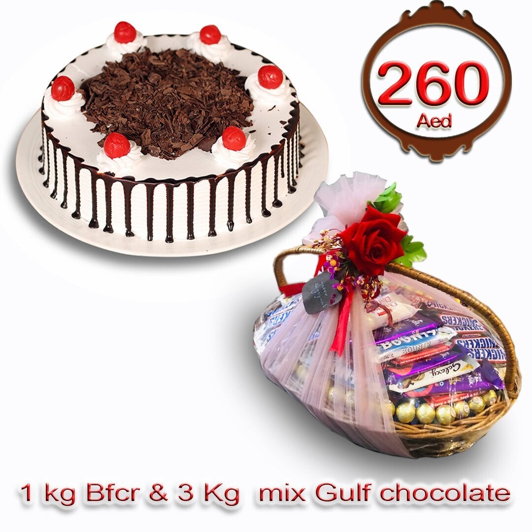 Combo - BFC cake  with Basket of 3 kg chocolates