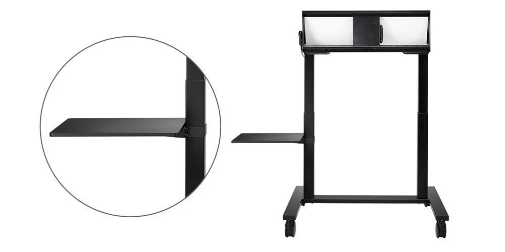 Vooraanzicht van de OPTOMA TAB01-SHELF-FOR EST09 onder interactieve display