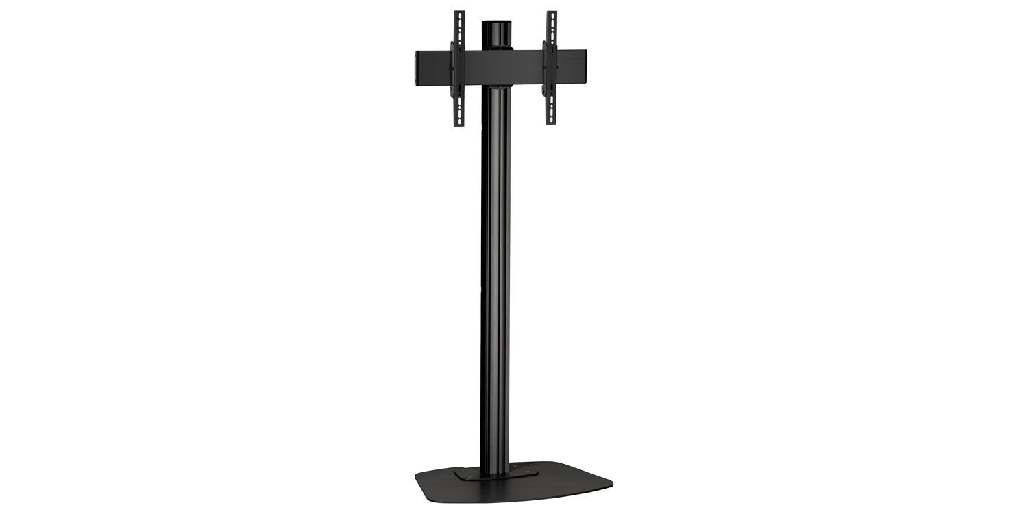 Vooraanzicht van de Optoma OPT1555 FS vloerstandaard met gemonteerd 55-inch display