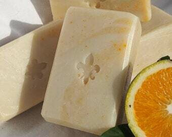Vegane Dusch- u. Haarseife Orange Zitrone Kokosmilch - eine für alles Seife, für normales Haar, palmölfrei, plastikfrei, ÜF 6%