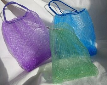 Seifensäckchen - Seifenrestebeutel - Seifenschwamm, ideale Aufbewahrung von Seifen in der Dusche