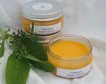 Fußbalsam "Kräuter" mit Zitrone, Mafurabutter, Shea nilotica Butter, Aprikosenkernöl