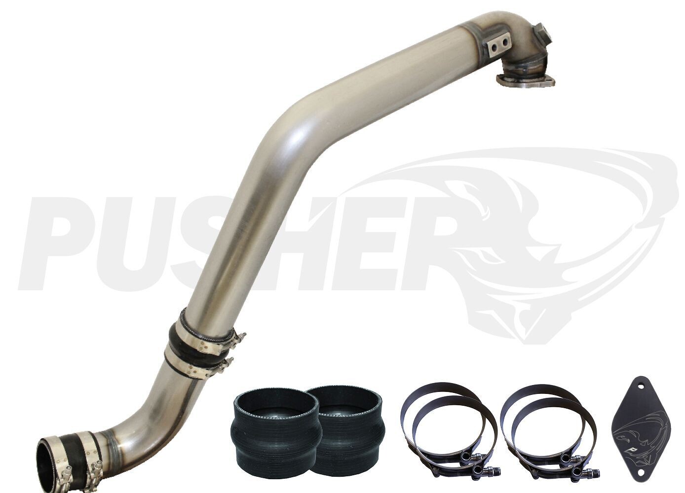 Pusher Max HD Charge Tube for 2011-2016 Duramax LML Trucks, Powder Coat: Natural Finish - Requires coating prior to installation (Add 1-2 Week Lead Time)