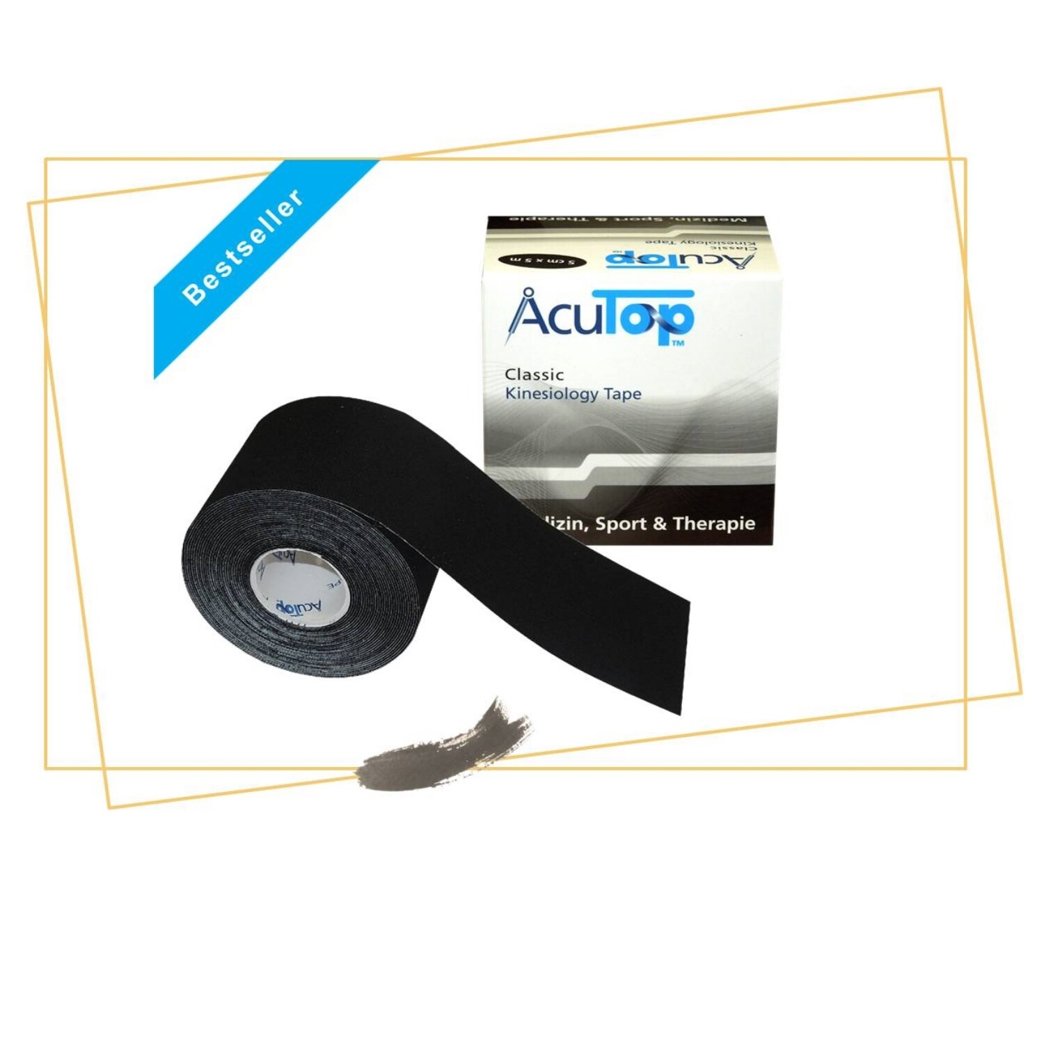 AcuTop® Classic Kinesiologie Tape 5cm x5 m, schwarz