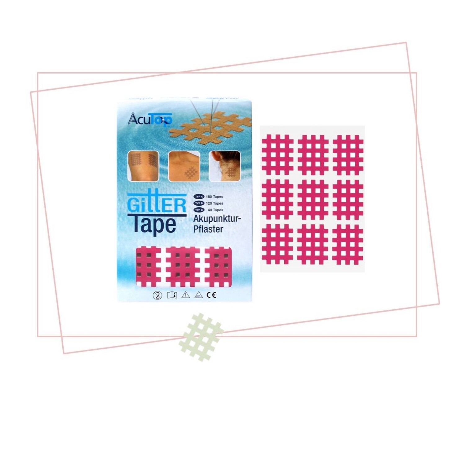 GITTER Tape AcuTop Akupunkturpflaster 2x3 cm, pink