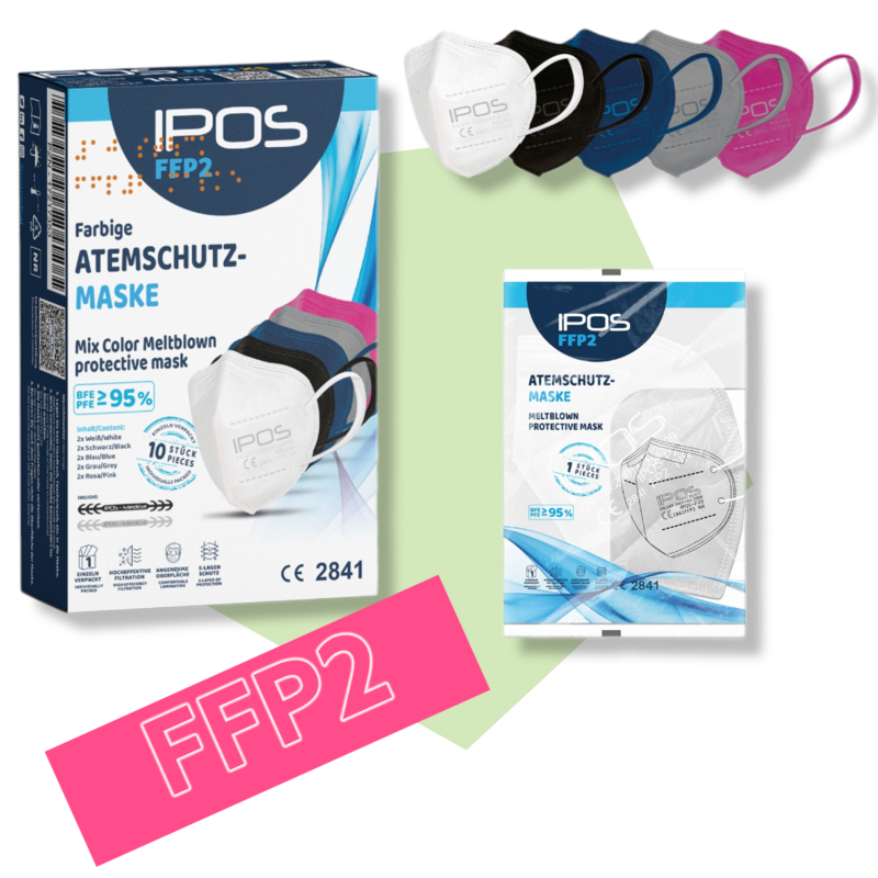 Farbige Atemschutz Maske FFP2 IPOS Medical, 10 Stk.