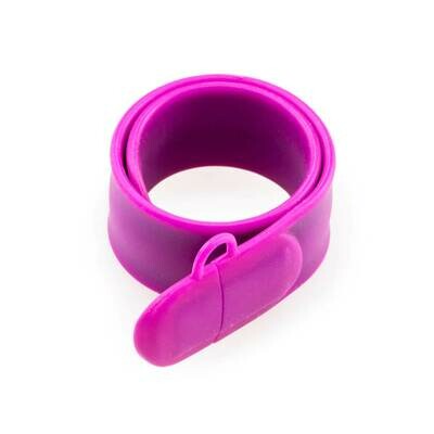 203USB - Custom USB Rubber PVC Slap On Bracelet Flash Drive