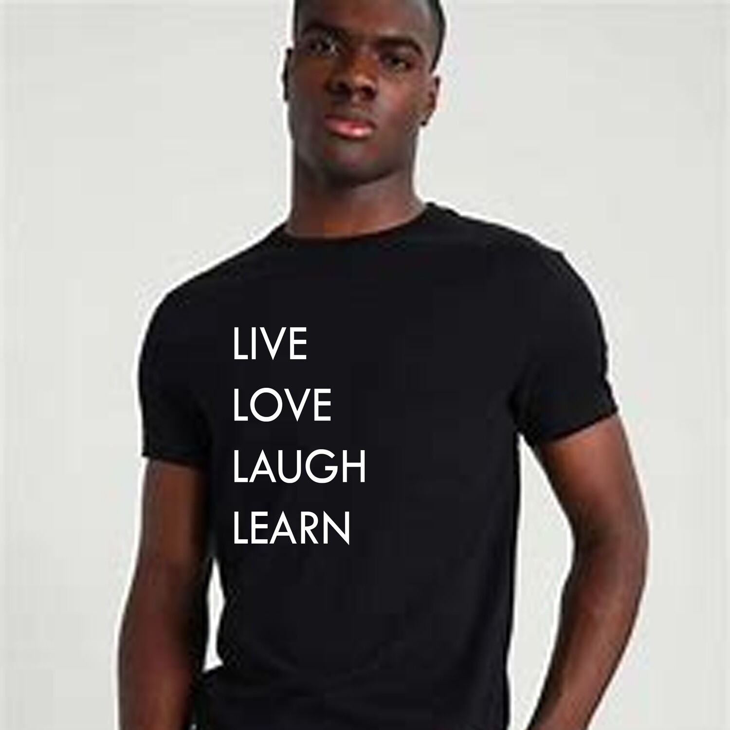 LIVE-LOVE-LAUGH-LEARN &quot;BLACK&quot; (UNISEX) SHORT-SLEEVE SHIRT