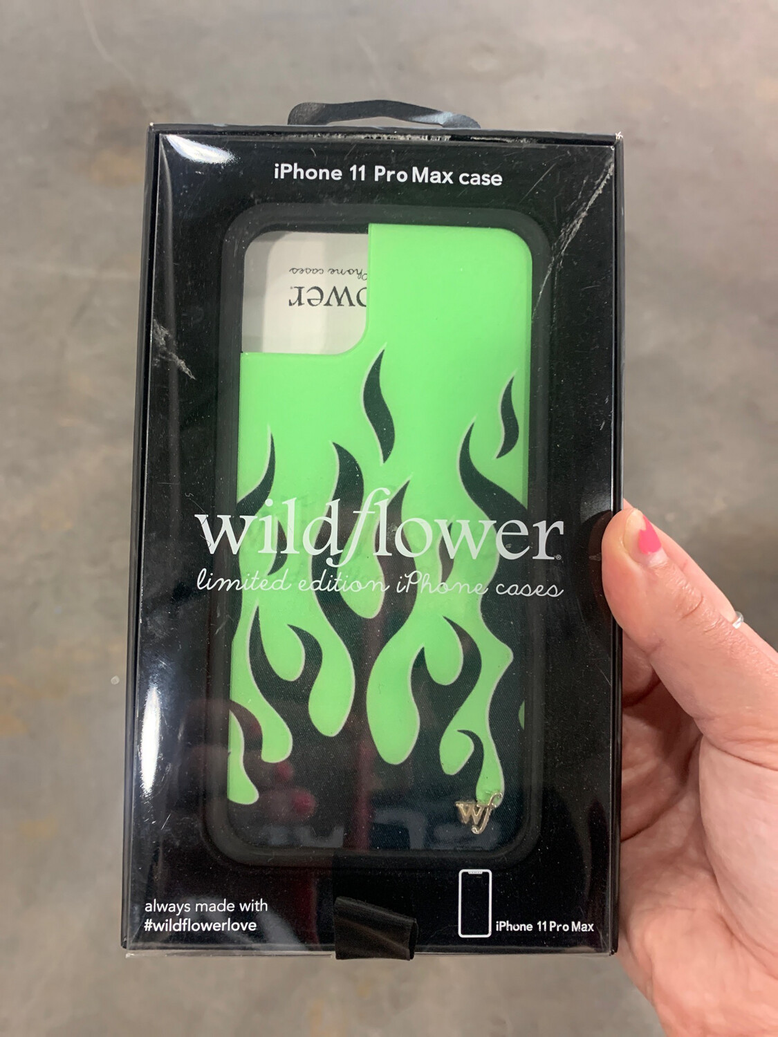 iPhone 11 Pro Max Case Wildflower Limited Edition Green Flames