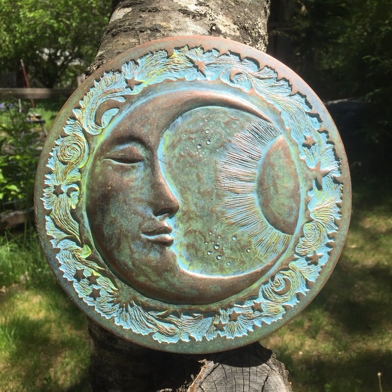 Concrete Moon Plaque