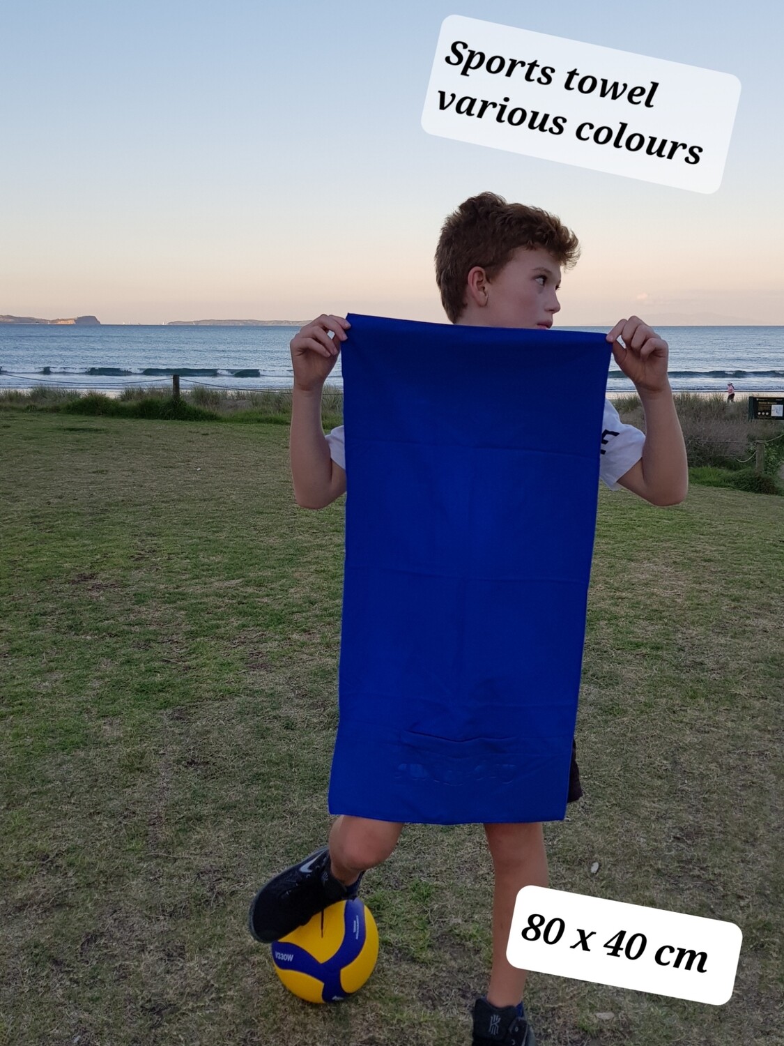 Sports Towel RoyalBlue 80x40cm waterproof zipped pkt
