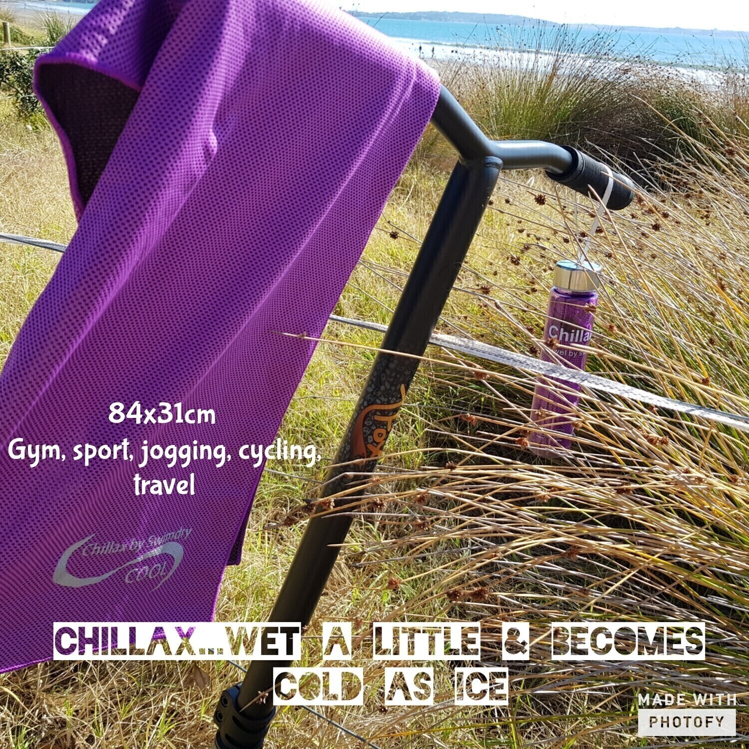 Chillax cooling towel Purple 84x31cm
