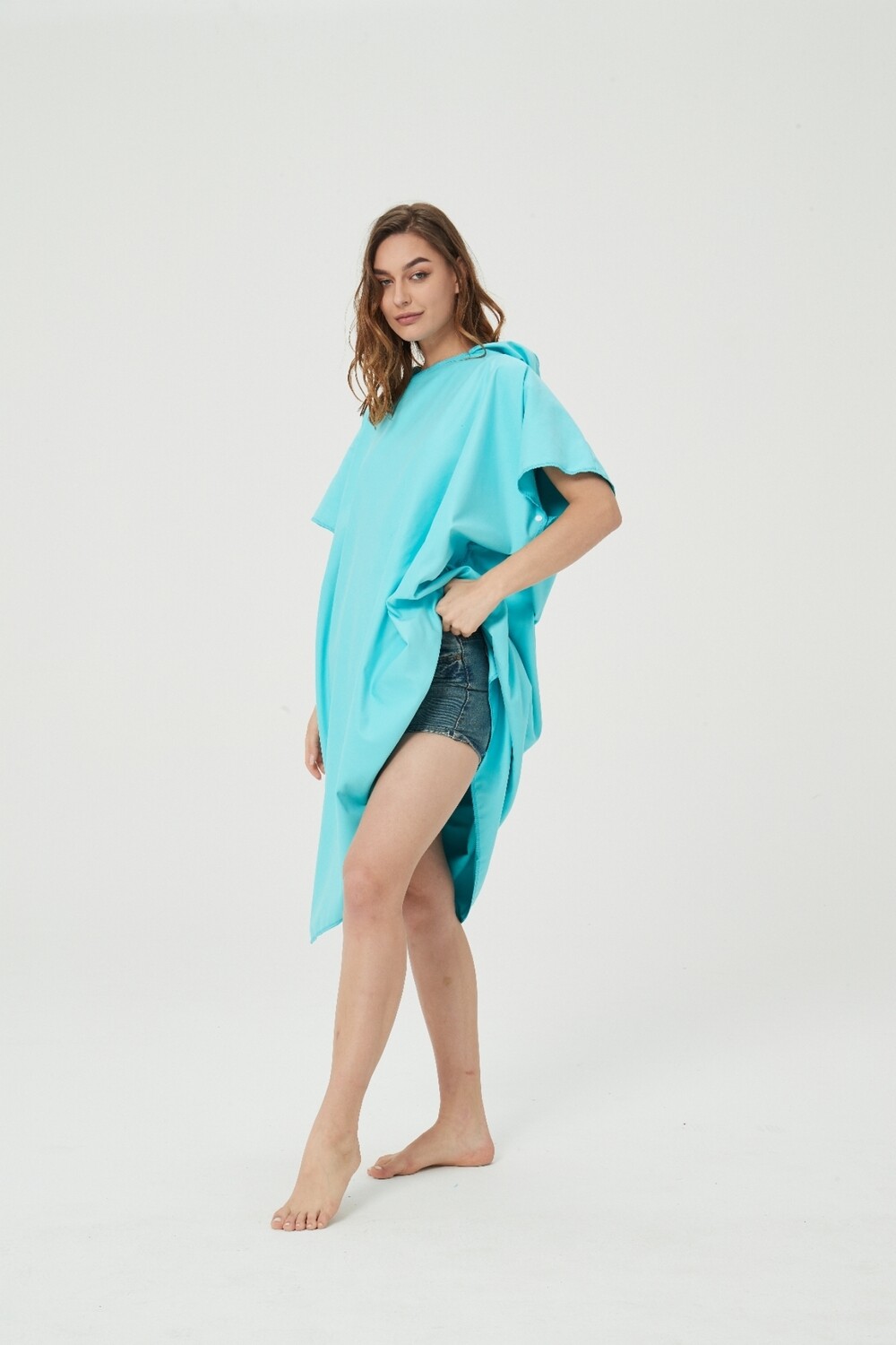 Hoodie Hooded towel Teal 110 x 90cm