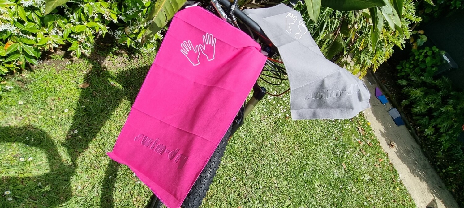 Travel Companion Towel Pink/Grey (2 pack) (nice for kids) 50x30cm each