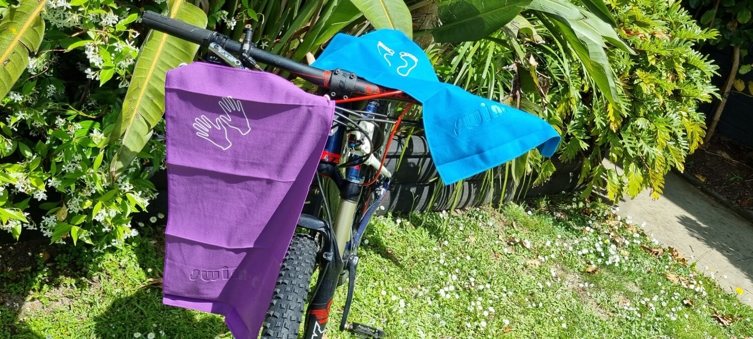 Travel Companion Towel Purple/sky blue (2 pack) (nice for kids) 50x30cm each