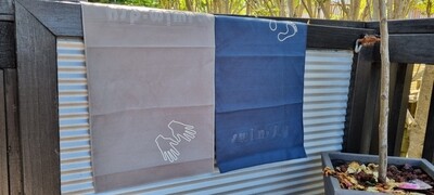 Travel Companion Towel Grey/Navy (2 pack) (nice for kids) 50x30cm each