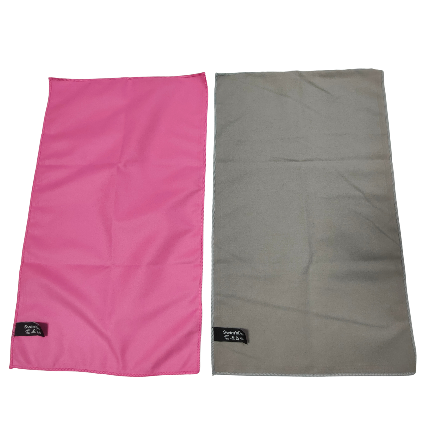 Mini Adventure towel Pink/Grey (2 pack of 50 x 30 cm ea)